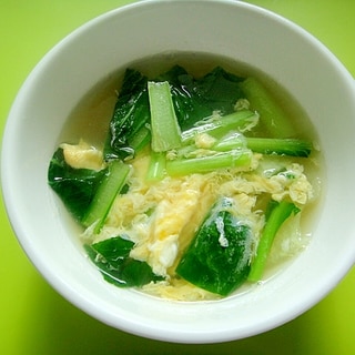 白うりと小松菜の卵スープ